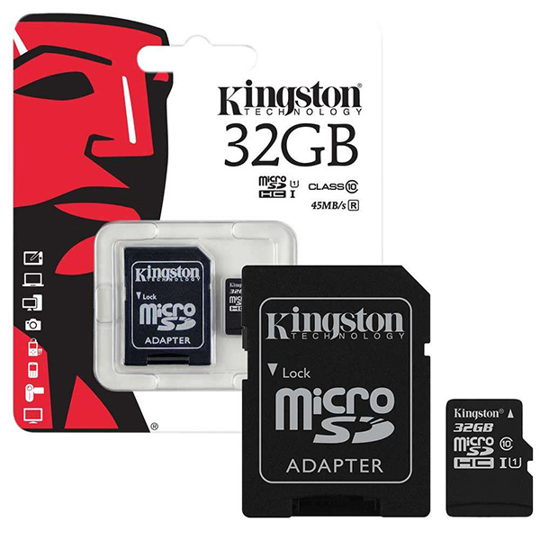 เมมโมรี่การ์ด Kingston microSD 32GB Class 4 พร้อมอะแดปเตอร์ SD