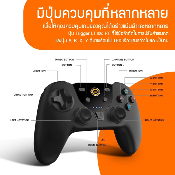 จอยเกม Neolution E-Sport Laser 3 โหมด (ไร้สาย/บลูทูธ/มีสาย)