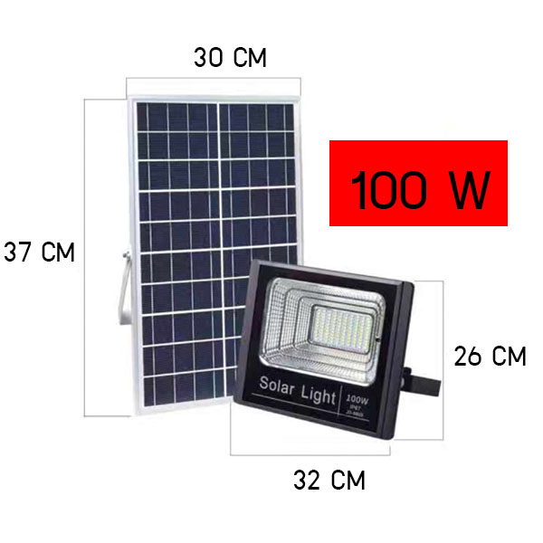 ไฟสปอตไลท์โซลาร์เซลล์ 100W แสงขาว