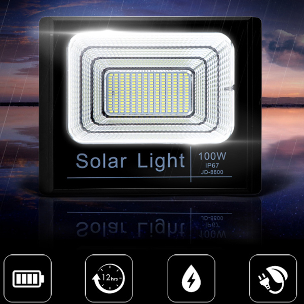 ไฟสปอตไลท์โซลาร์เซลล์ 100W แสงขาว