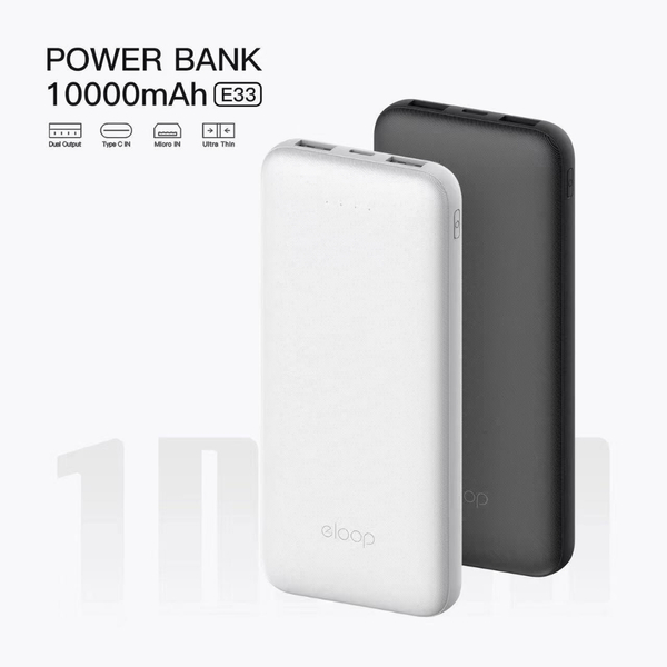พาวเวอร์แบงก์ Orsen by Eloop 10000mAh ชาร์จพร้อมกัน 2 เครื่อง ของแท้ มี มอก. 2