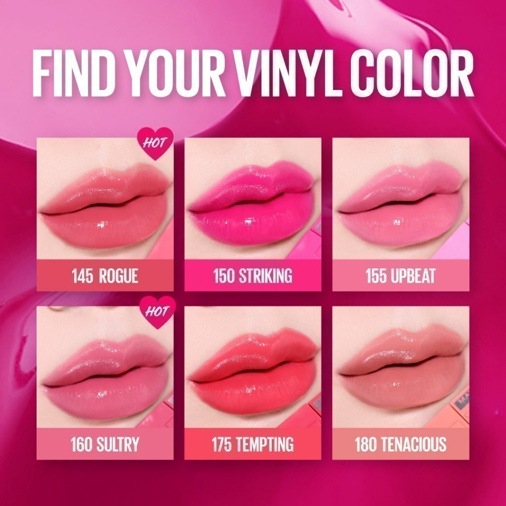[ลิปฉ่ำวาวยอดขายล้านแท่ง*] MAYBELLINE SUPER STAY VINYL INK LIPSTICK เมย์เบลลีน ซุปเปอร์สเตย์ 2