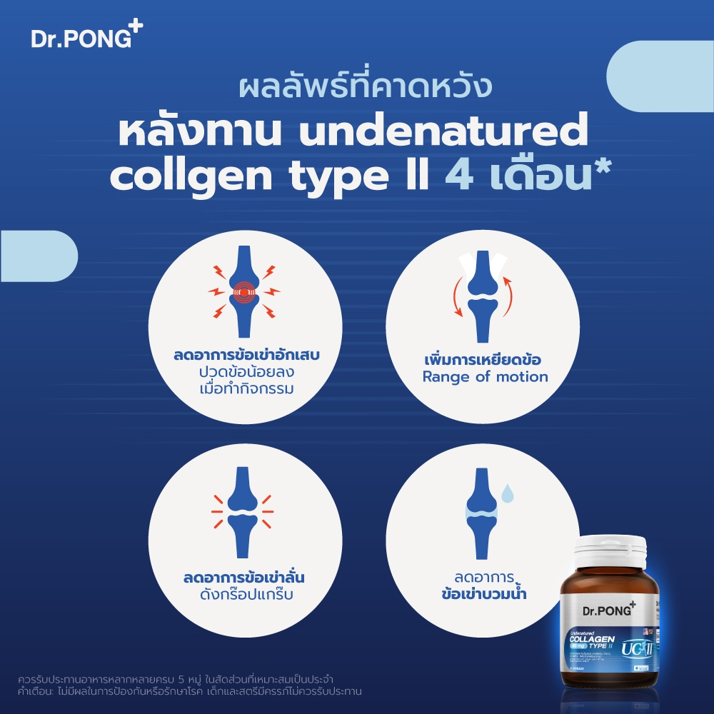 [ช้อปครบ รับฟรี] Dr.PONG Undenatured collagen type II 40 mg ดอกเตอร์พงศ์ อันดีเนเจอร์ คอลลาเจน ไทป์-ทู 40 มิลลิกรัม 2