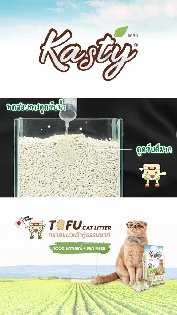 *20ลิตร* Kasty 20L ทรายแมวเต้าหู้ธรรมชาติ ขนาด 20 ลิตร