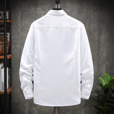 เสื้อเชิ้ตแขนยาวลำลองสไตล์เกาหลี สำหรับผู้ชาย 4