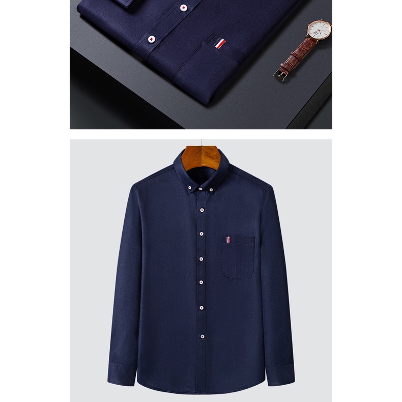 เสื้อเชิ้ตแขนยาวลำลองสไตล์เกาหลี สำหรับผู้ชาย 5
