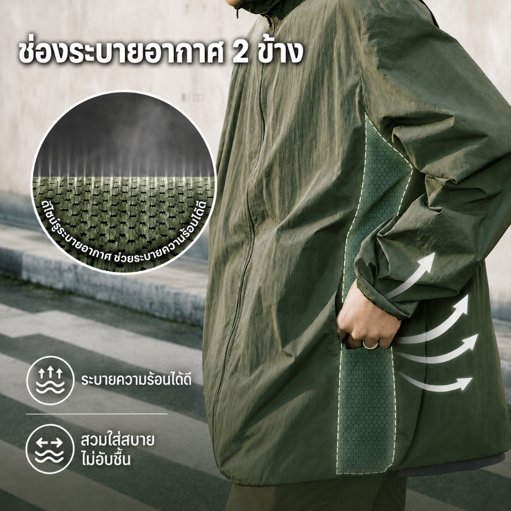 GENIO LAMODE เสื้อกันลมกันแดด UPF 100+ ผ้าไหมน้ำแข็ง มีกระเป๋าด้านข้าง 4